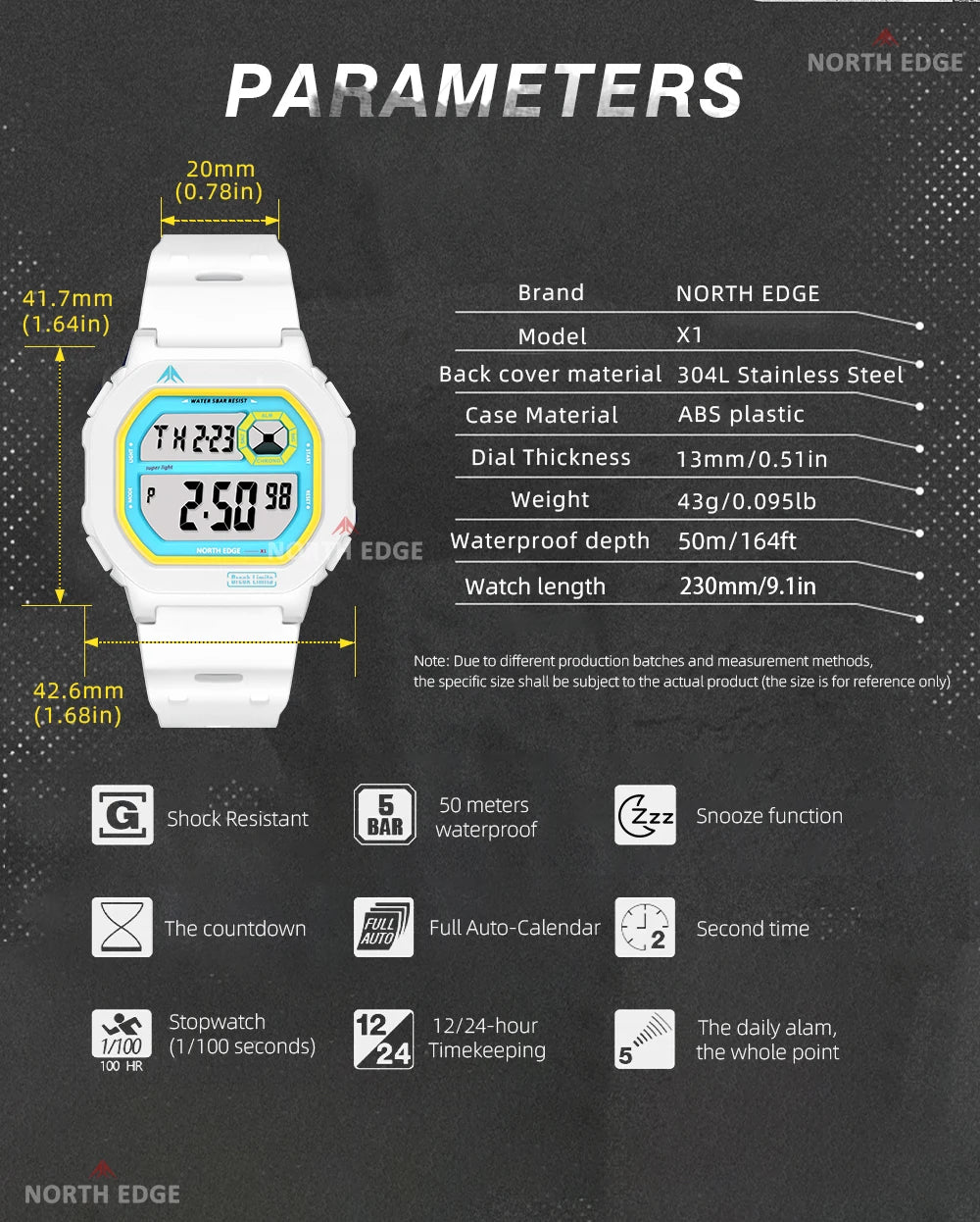 NORTH EDGE X1 Reloj Inteligente Digital 50M