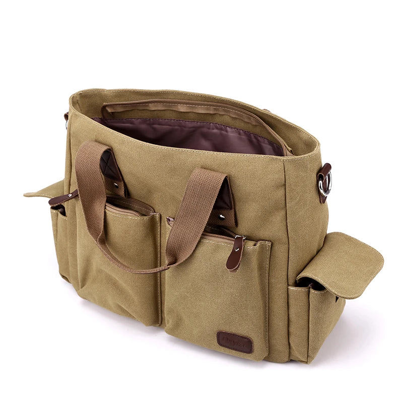 Bolso Bandolera Retro de Lona, Bolso de Mano para Viajar al Trabajo, Bolso de Hombro, Bolso de Trabajo, Bolso de Gran Capacidad