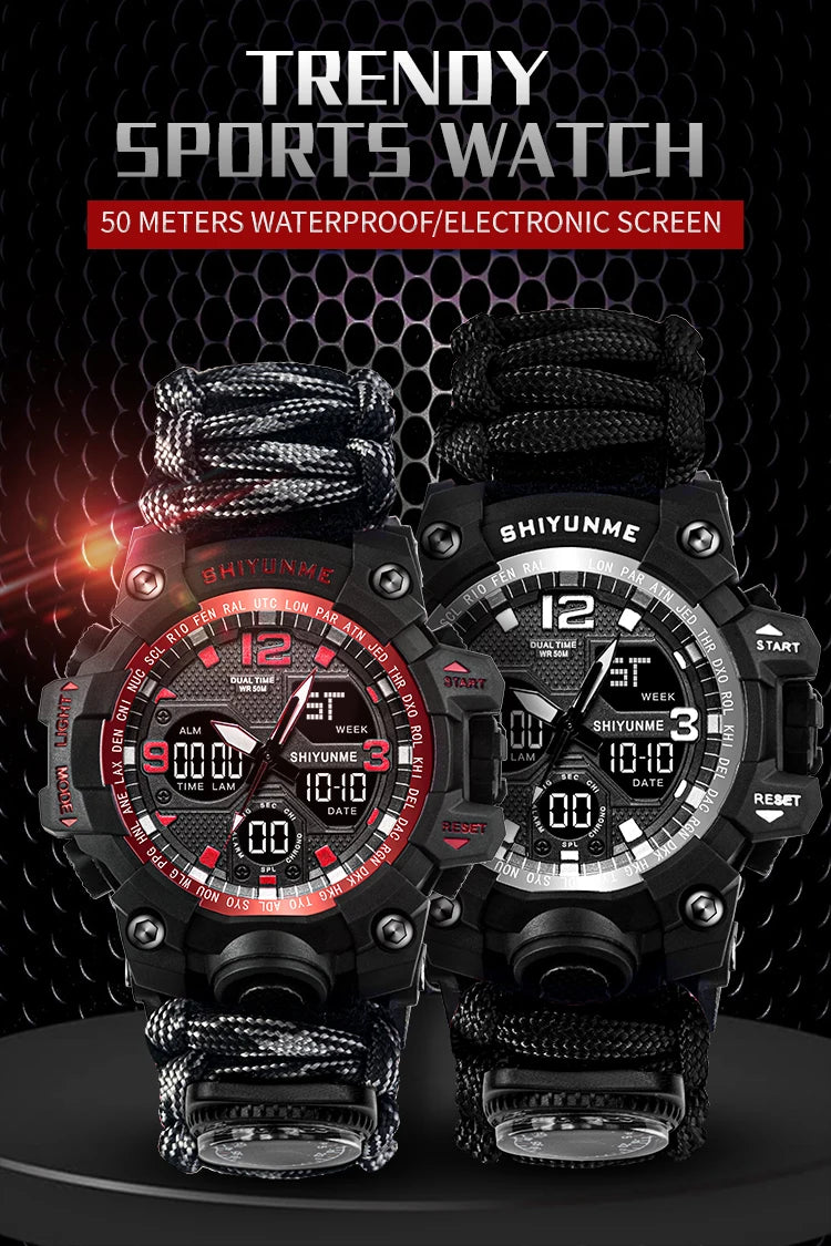 Reloj Militar SHIYUNME para Hombre con Brújula, LED y Temperatura