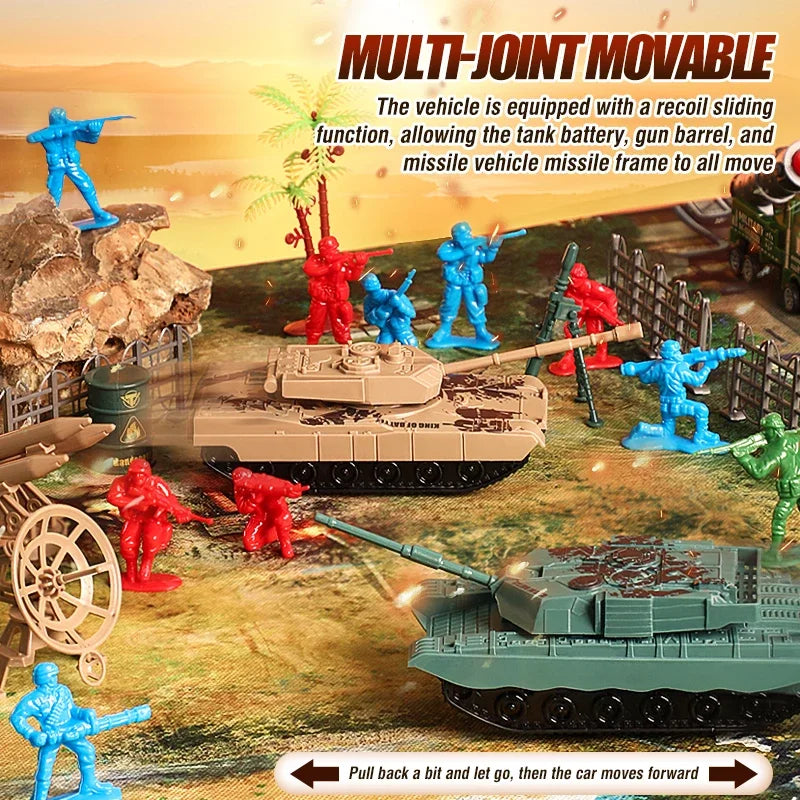 Set de Juguetes Militares con Soldados y Tanques para Niños