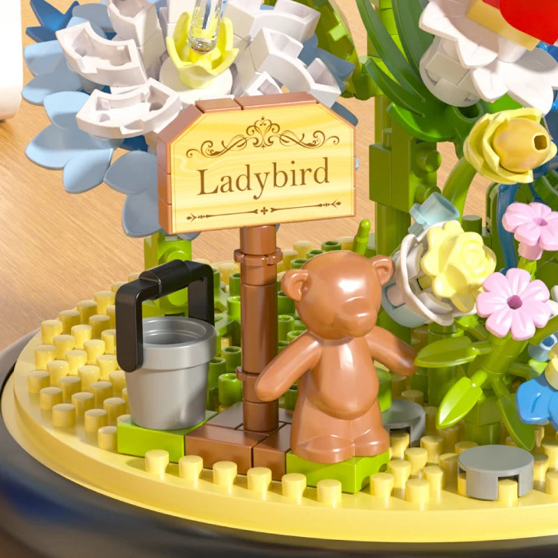 Bloques de Construcción de Flores e Insectos DIY con Cubierta