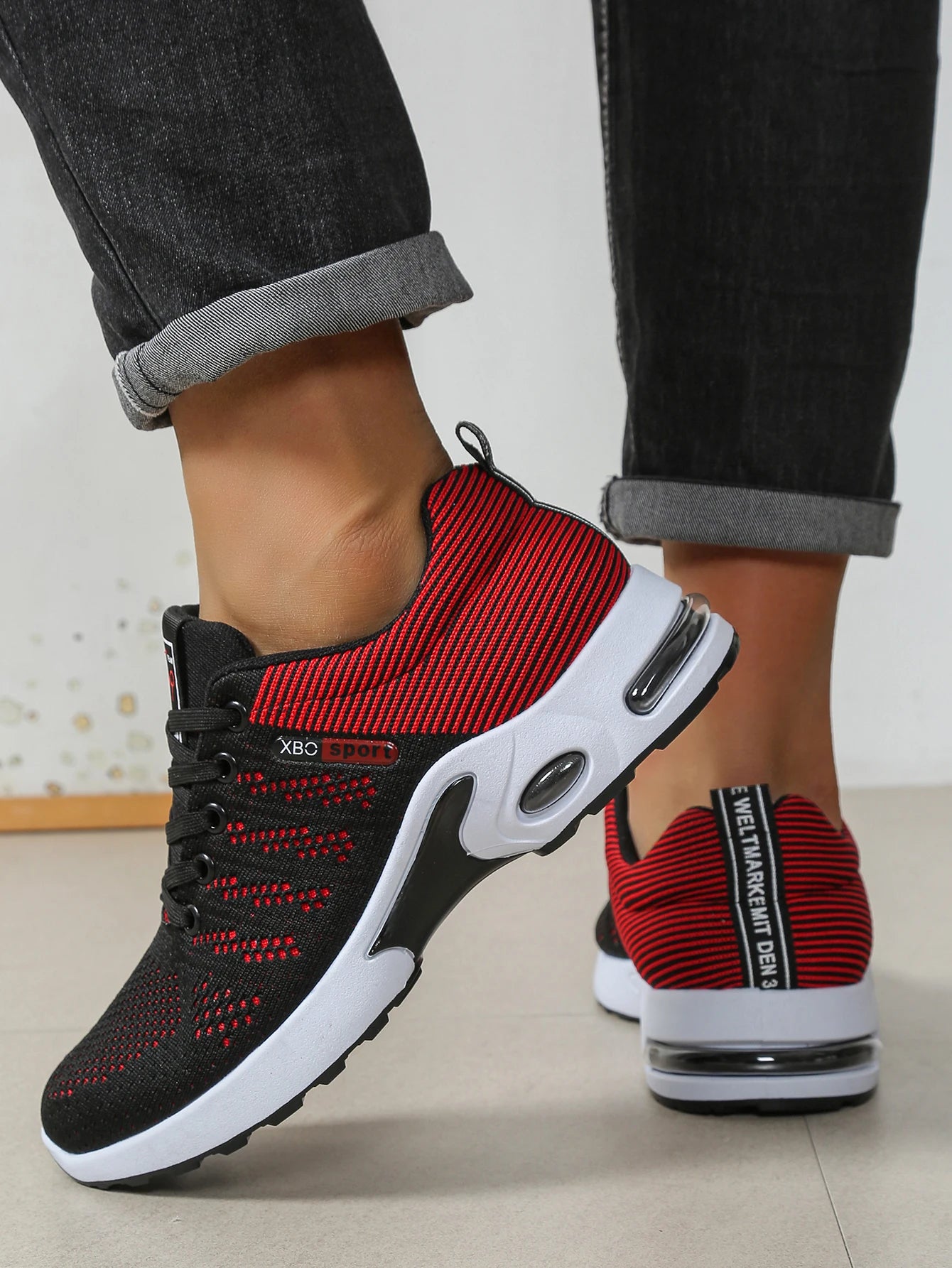 Zapatos para hombre, zapatillas para correr con cordones súper transpirables a la moda, comodidad antideslizante, duradera y con almohada, zapatillas de deporte de moda para hombre