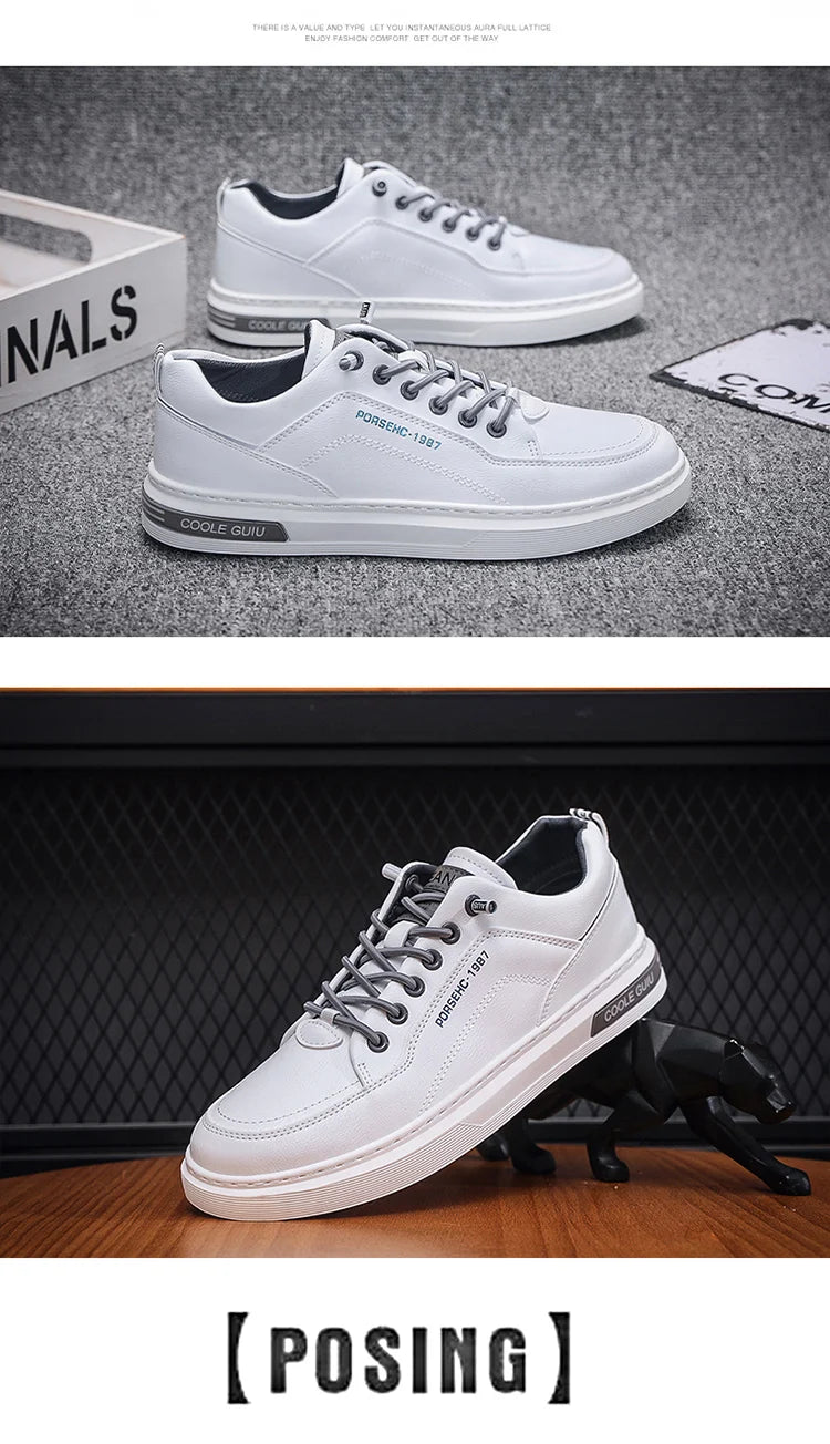 Zapatos de cuero para hombre, zapatos de Cricket cómodos e informales, zapatillas de deporte de moda para hombre, zapatos de conducción ligeros