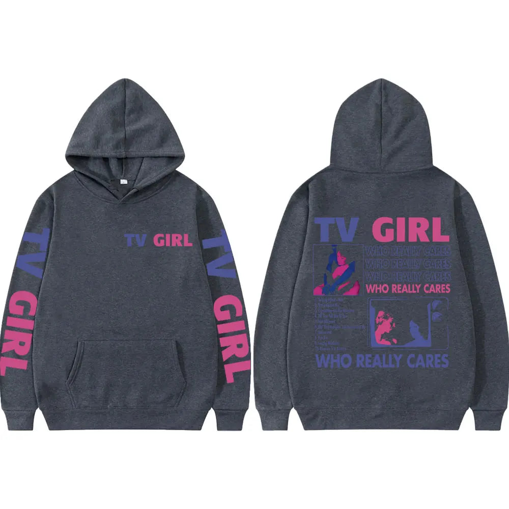 Hoodie Estampado TV Girl Who Really Cares | Buzo con Capucha