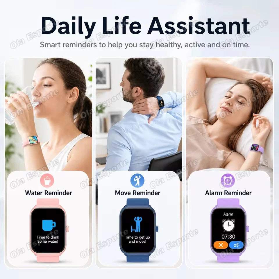 Reloj Inteligente para Hombre y Mujer, 2.01'', Resistente al Agua, Deportivo, con Respuesta a Llamadas, Monitor de Sueño, Podómetro, Alertas de Información, Nuevo