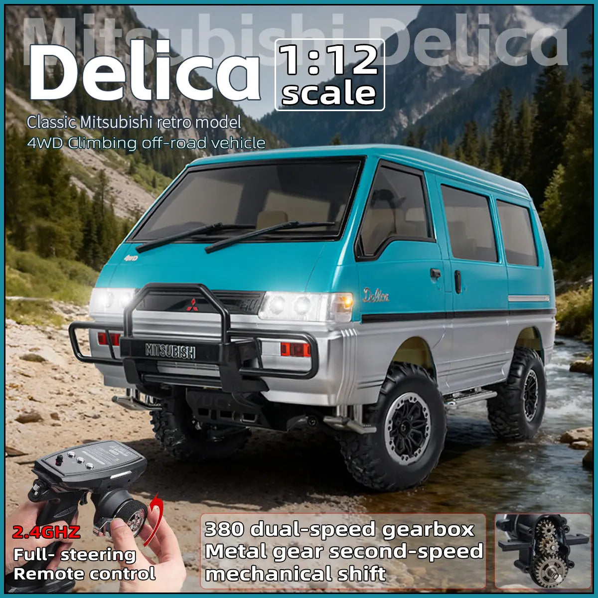 Auto RC Todoterreno LDRC LD1296 1/12 con Caja de Cambios Metálica y LED