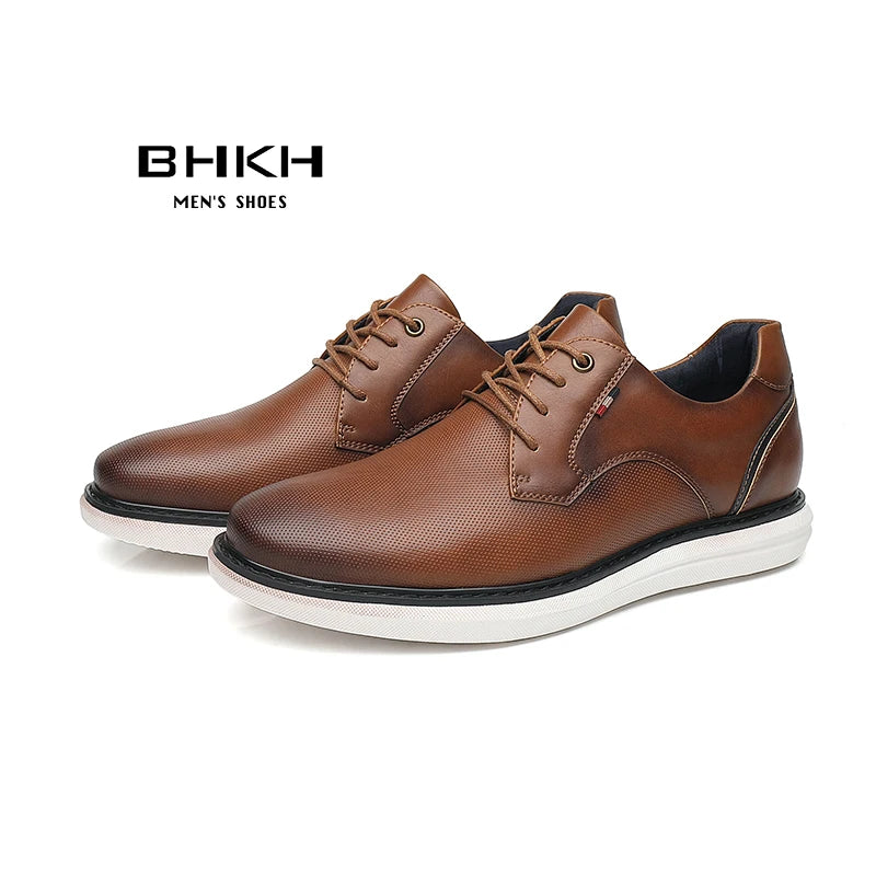 Zapatos de Hombre, Zapatos Casuales de Marca de Lujo, Cómodos, con Cordones, Estilo Ejecutivo, Zapatos de Vestir BHKH