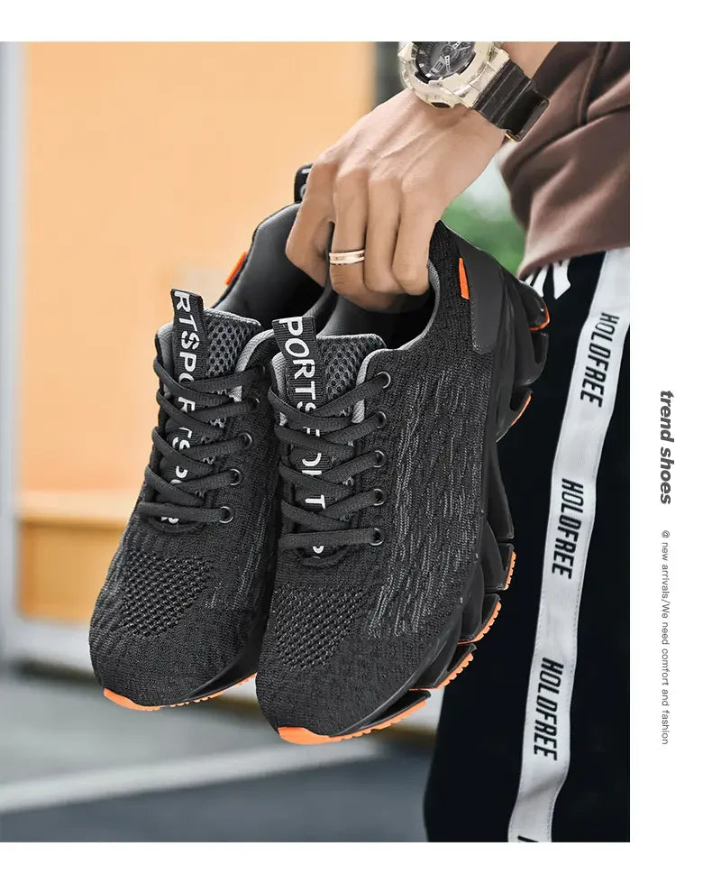 Zapatillas deportivas transpirables de malla unisex con suela cuchilla