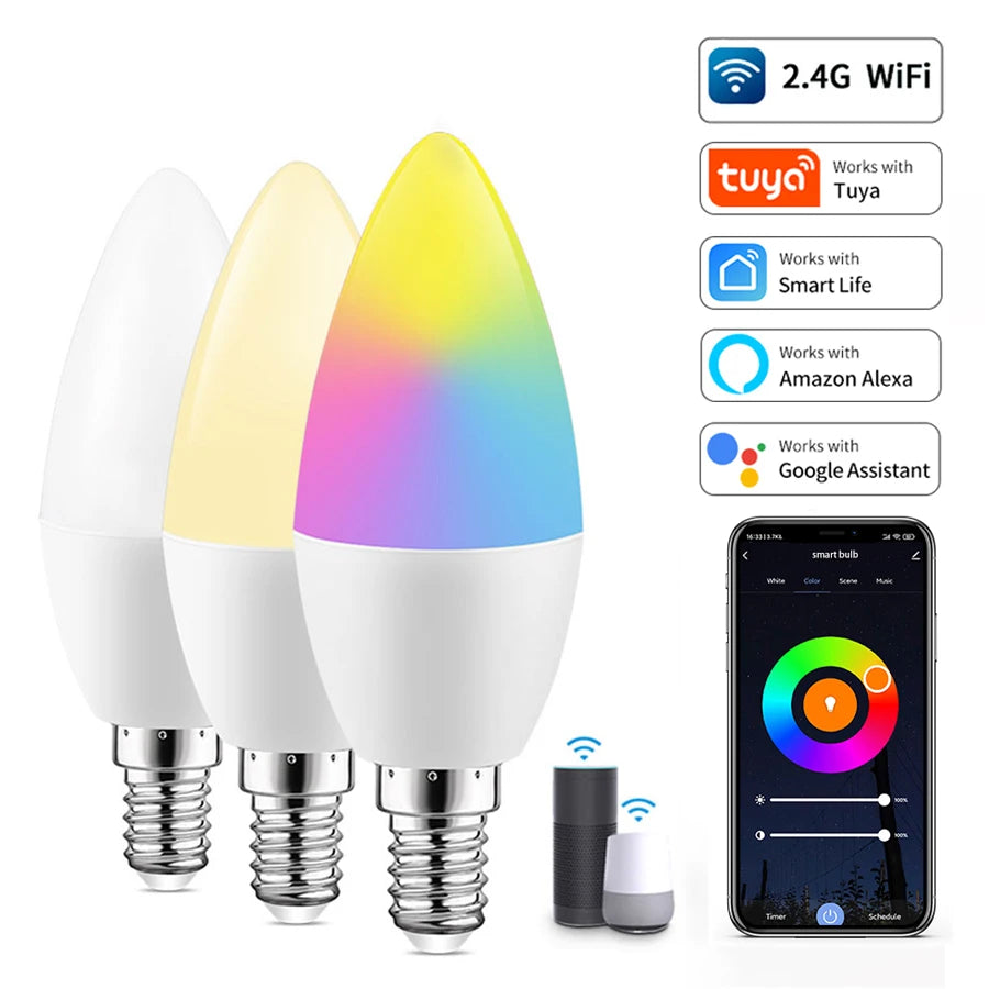 Bombilla LED Inteligente Tuya WiFi RGB Regulable