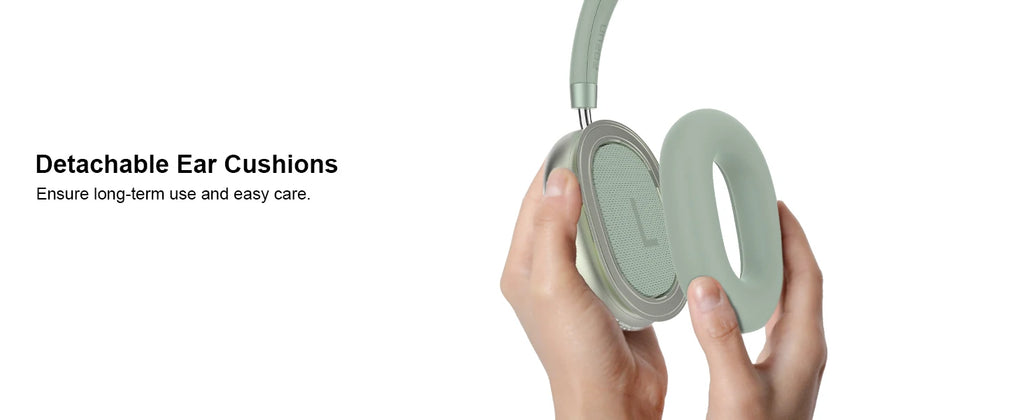 Auriculares híbridos con cancelación activa de ruido con perilla de control 65H de reproducción auriculares sobre la oreja inalámbricos Bluetooth 6,0 Audio de alta resolución