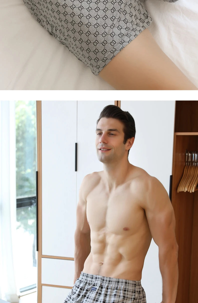 Calzoncillos grandes, pantalones de pijama en casa, pantalones Allo de cintura alta, calzoncillos boxer de talla grande para hombres, pantalones de algodón, todos los boxeadores de cintura alta