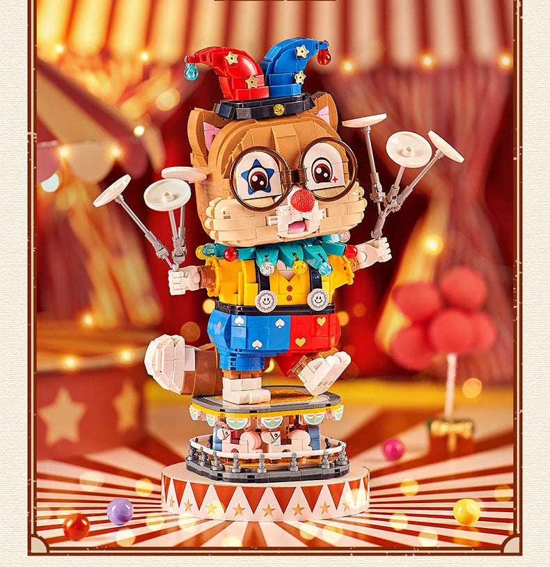 LOZ-1947 juguete de moda nacional payaso ardilla modelo de mesa decoración para adultos y niños modelo de bloques de construcción juguete regalo de Año Nuevo