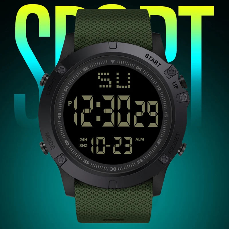 Reloj deportivo multifunción para hombre y niño, pulsera Digital LED luminosa, resistente al agua, esfera grande, electrónica para estudiantes