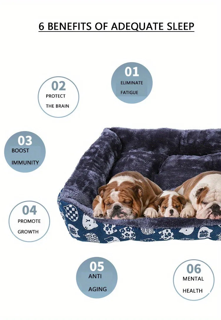 Cama Acolchada con Bordes para Perros y Gatos — Todos los Tamaños