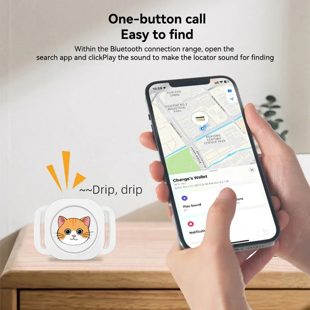 Localizador de rastreador GPS antipérdida, rastreador de actividad inteligente compatible con Bluetooth, rastreador de ubicación Global en tiempo Real para perros y gatos