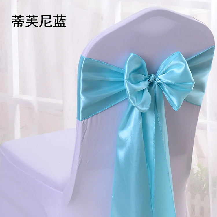 10 Uds. Fajas de satén para sillas, cintas elegantes de calidad superior para sillas, lazos, sillas con lazo, decoración para fiesta de banquete de boda