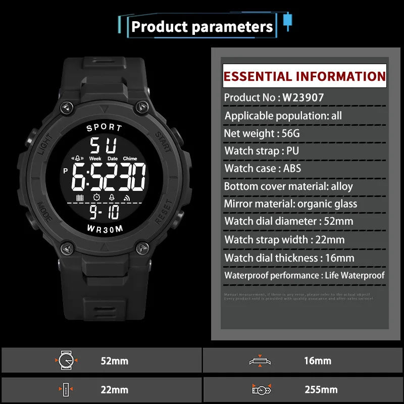 Reloj Deportivo Digital YIKAZE Militar para Hombre