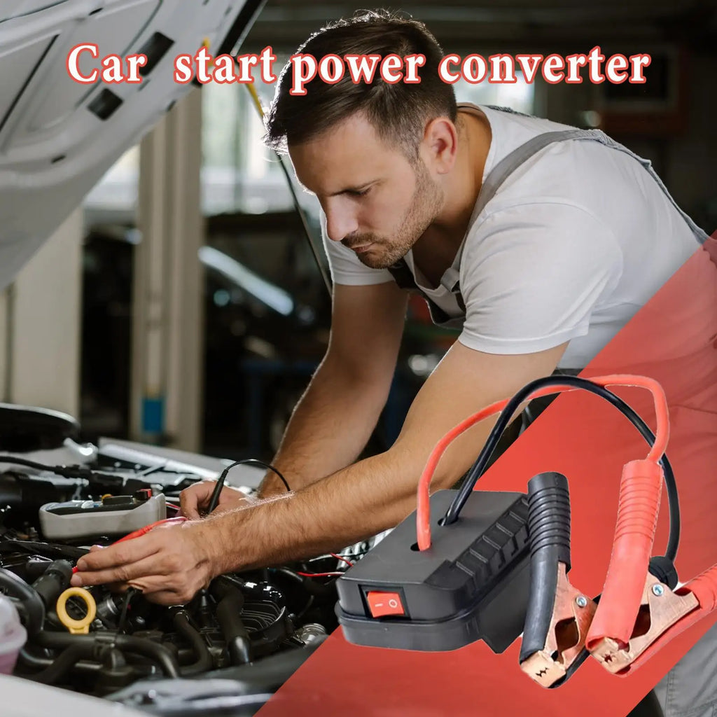 Arrancador Portátil de Batería para Auto con Pinzas y USB