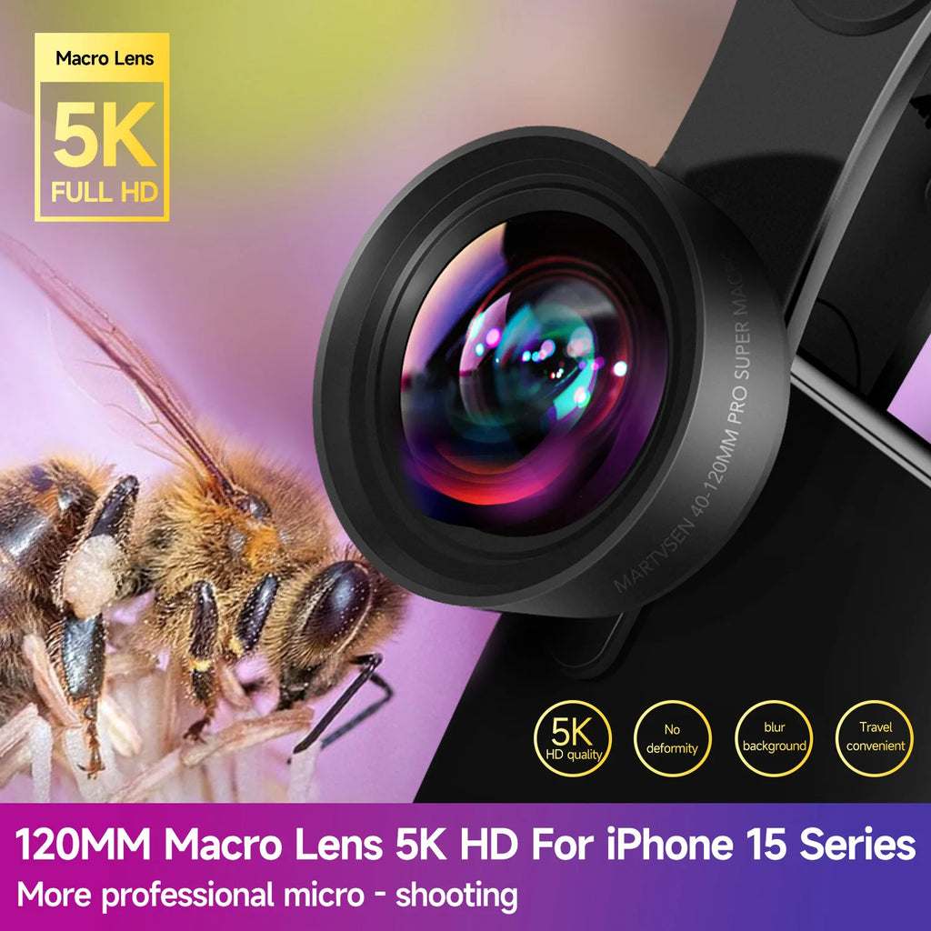 Lente Macro 120mm MARTVSEN 5K HD 10x para iPhone y Android
