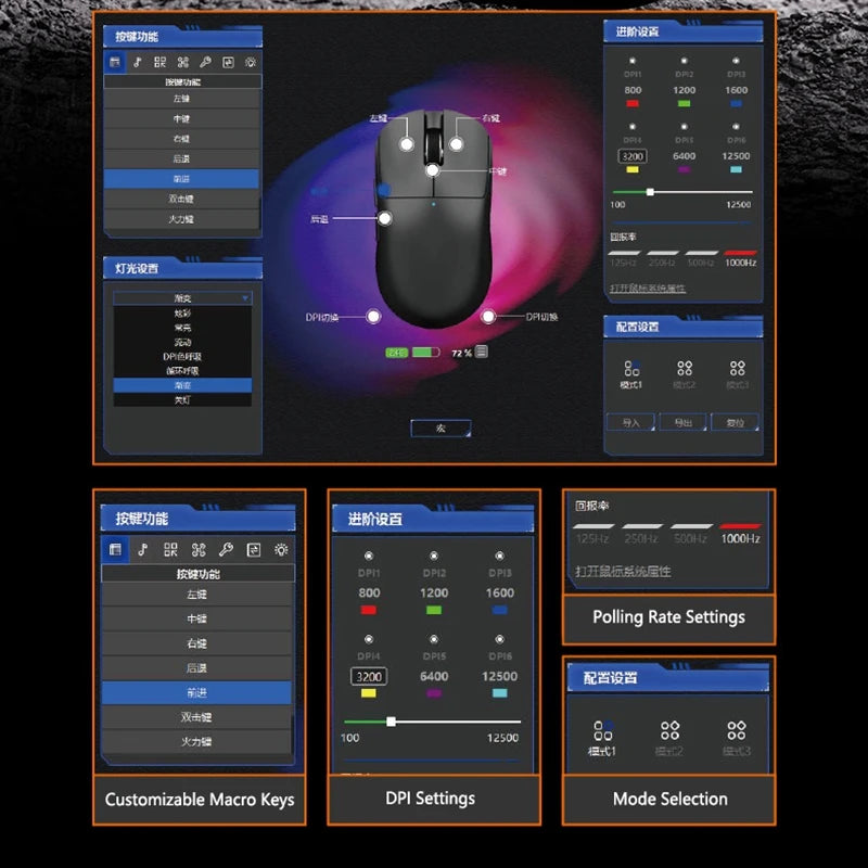 Mouse Gamer Lenovo Tri-Mode, 6000 DPI, RGB, Bluetooth y USB-C