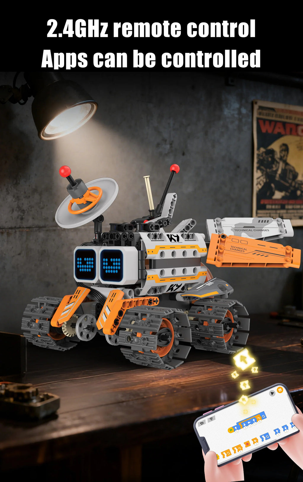 Montaje de modelo de robot transformable 5 en 1 con pantalla Digital, juguete de bloques de construcción de robot de control remoto, juguete para regalo para niños