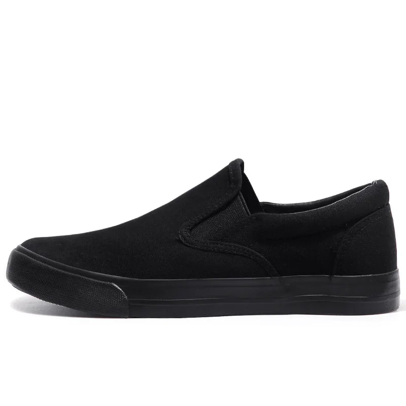 Zapatos sin cordones Cool Young Man Street calzado negro puro zapatos planos transpirables para hombre zapatos casuales de talla grande 45