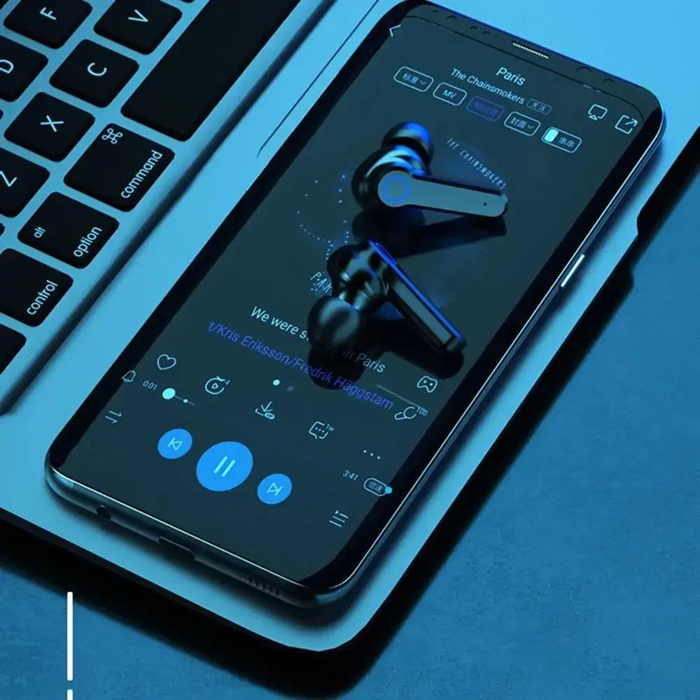 Auriculares Bluetooth M19 originales, intrauditivos inalámbricos deportivos inteligentes con pantalla Led táctil, auriculares Tesoro de carga para almacén
