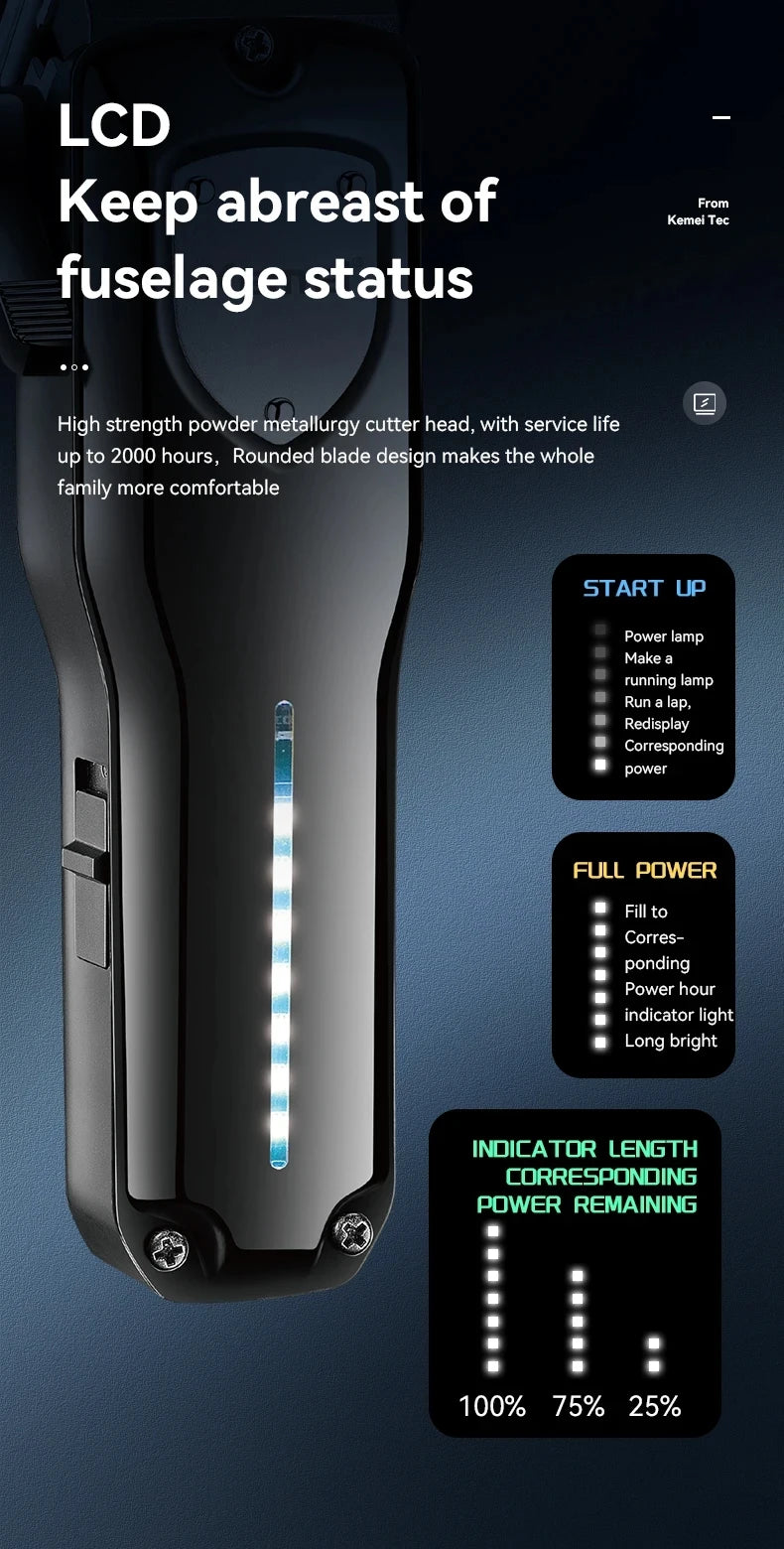 Cortadora de Pelo Inalámbrica Recargable para Hombre, Modelos KM-5083, KM-1506, KM-TX10