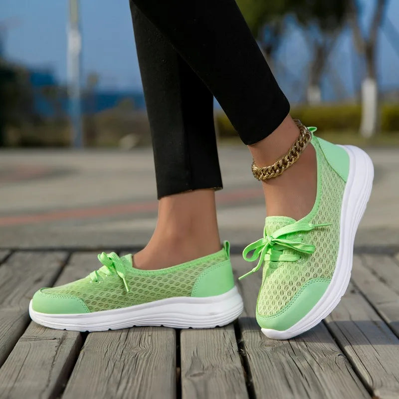 YRZL Zapatillas de deporte para mujer, zapatos informales sin cordones, malla transpirable, cómodos, suaves, mocasines clásicos para conducir, zapatos para mujer