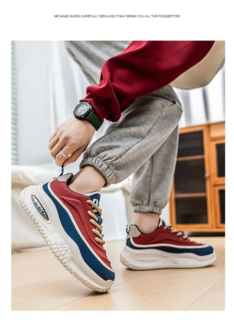 Zapatos Deportivos Casuales para Hombre, Zapatos de Skate con Suela Gruesa a la Moda, Zapatos Modernos y Cómodos para Hombre, Adecuados para Exteriores