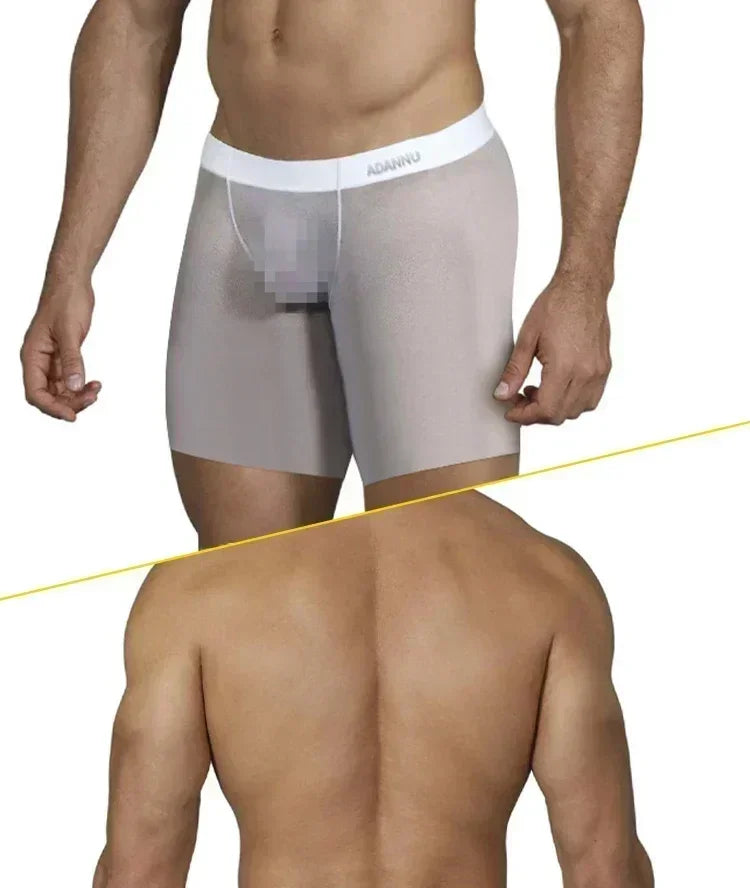 1/2/3 Uds. Ropa interior de seda helada para hombre, Boxer antibacteriano transparente sin costuras, pantalones cortos 0,01 de tela ultrafina, calzoncillos transparentes