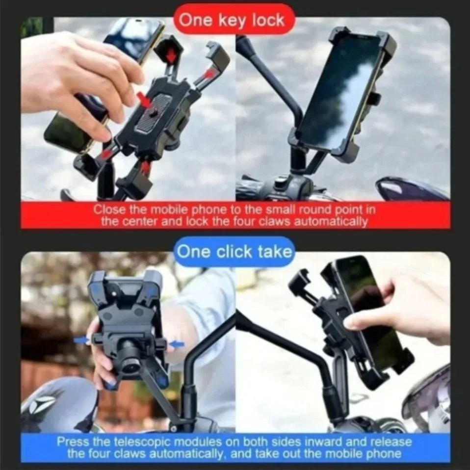 Soporte para Teléfono de Bicicleta 360 °   Soporte Giratorio Eléctrico para iPhone y Xiaomi, para Bicicleta de Montaña, Motocicleta, Antideslizante, para Ciclismo