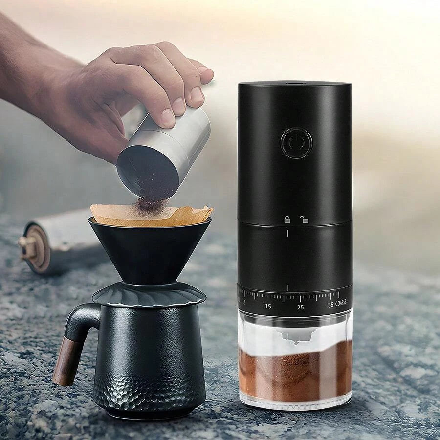 Nuevo Molinillo de café eléctrico portátil con 38 engranajes, molinillo de café fino grueso ajustable, cámara extraíble para viaje en casa