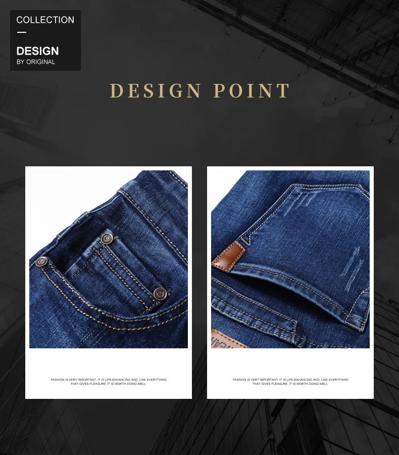 Pantalones Vaqueros Coreanos para Hombre, Elásticos, Ajuste Regular