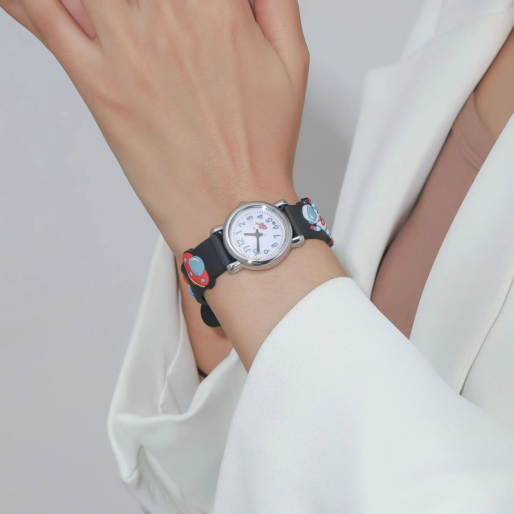 1/2 Uds. Relojes de dibujos animados 3D para niños, reloj de pulsera de cuarzo con patrón de astronauta, reloj electrónico deportivo para niños y niñas, regalo para estudiantes