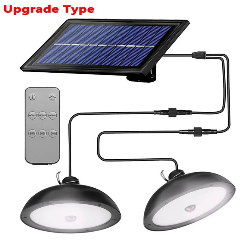 Lámpara Solar LED Colgante Doble para Exteriores