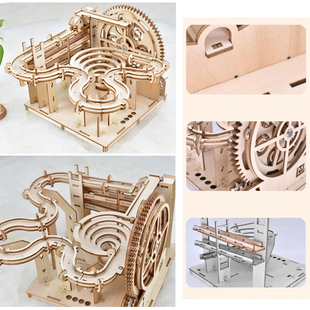 Chriyungel - Juego de Construcción de Madera 3D con Pistas de Canicas, Rompecabezas, Juego de Ingenio con Pistas de Canicas Rodantes, Regalo para Adultos y Adolescentes
