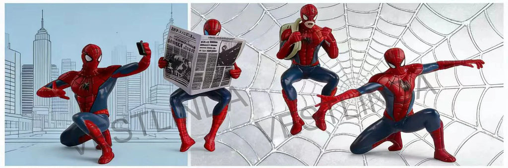 Mini Figuras de Superhéroes de 7-9 cm, Modelo de Spiderman, Juguete Coleccionable, Estatuilla de Películas Clásicas, Decoración Portátil para Escritorio, Juguetes Divertidos