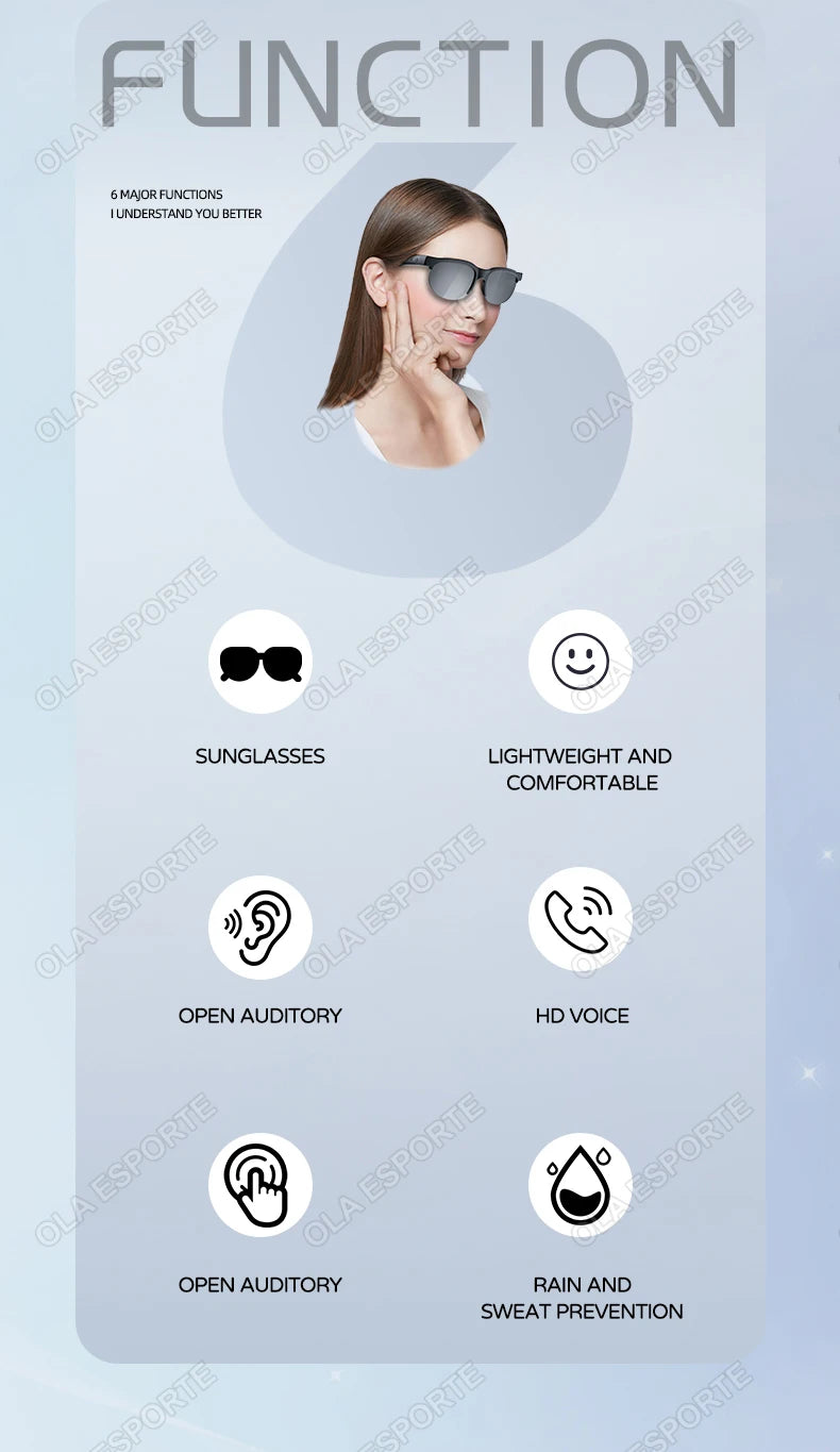 Gafas Inteligentes con Auriculares Bluetooth 5.3