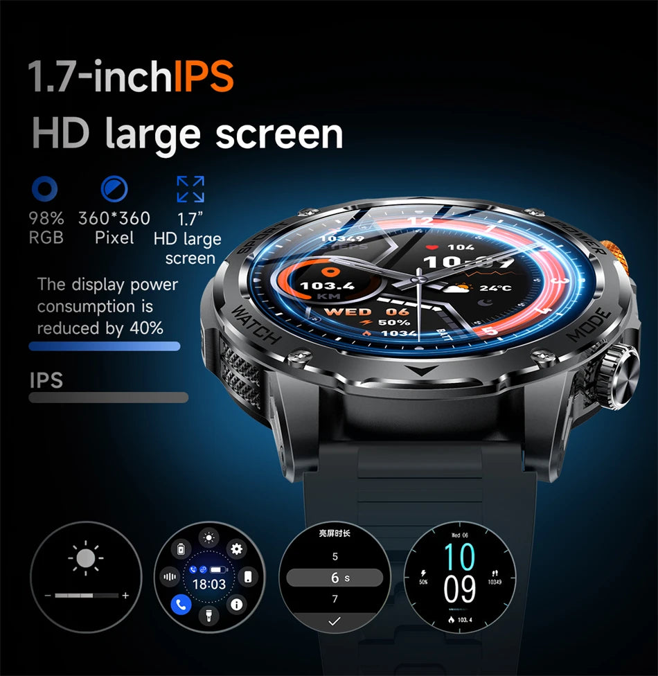 Reloj Inteligente LIGE con Linterna y Batería 1000mAh