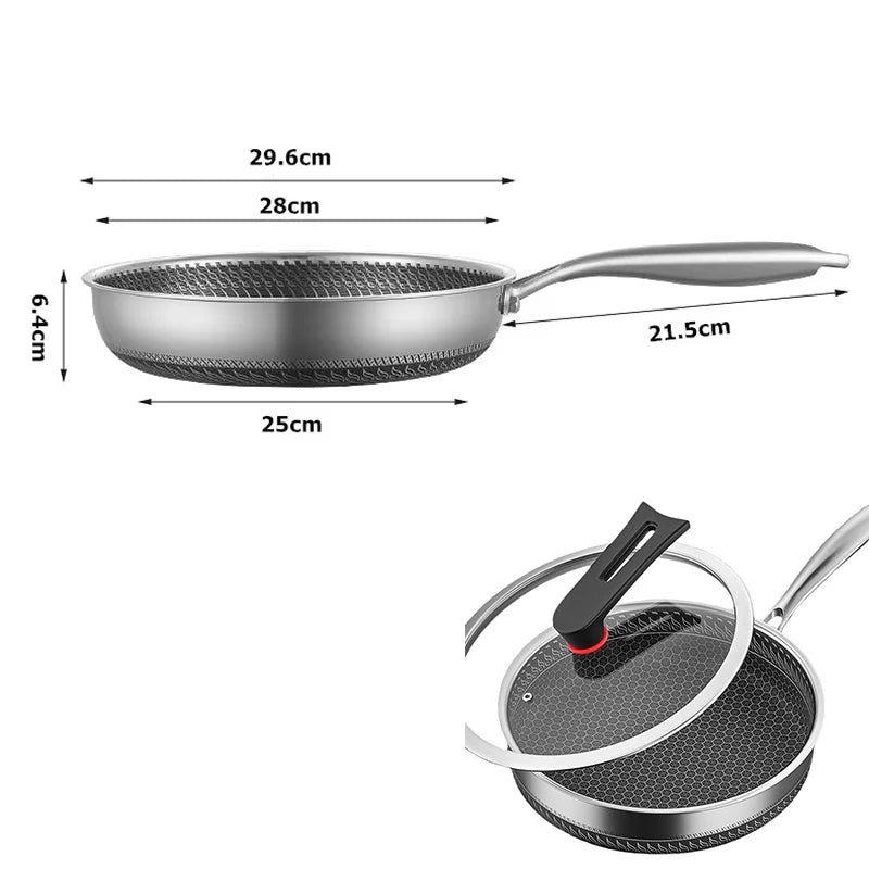 LMETJMA Sartén Antiadherente de Acero Inoxidable