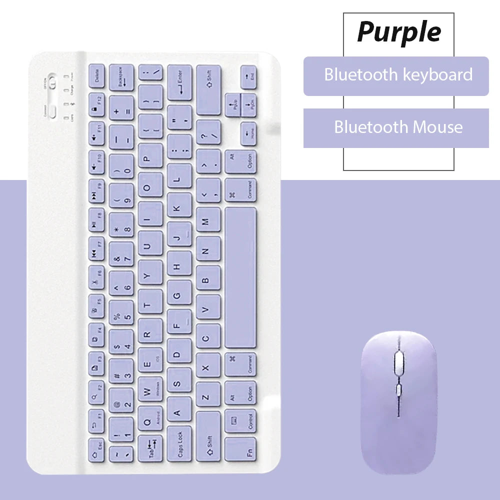Teclado inalámbrico Bluetooth Universal para teléfono móvil, tableta, teclado y ratón, Mini teclado Bluetooth, accesorios para teclado Ipad