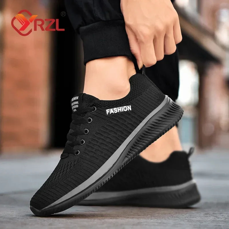YRZL Zapatillas de deporte para hombre, zapatillas deportivas ligeras, zapatos informales transpirables de malla clásica, zapatos antideslizantes de moda para hombre