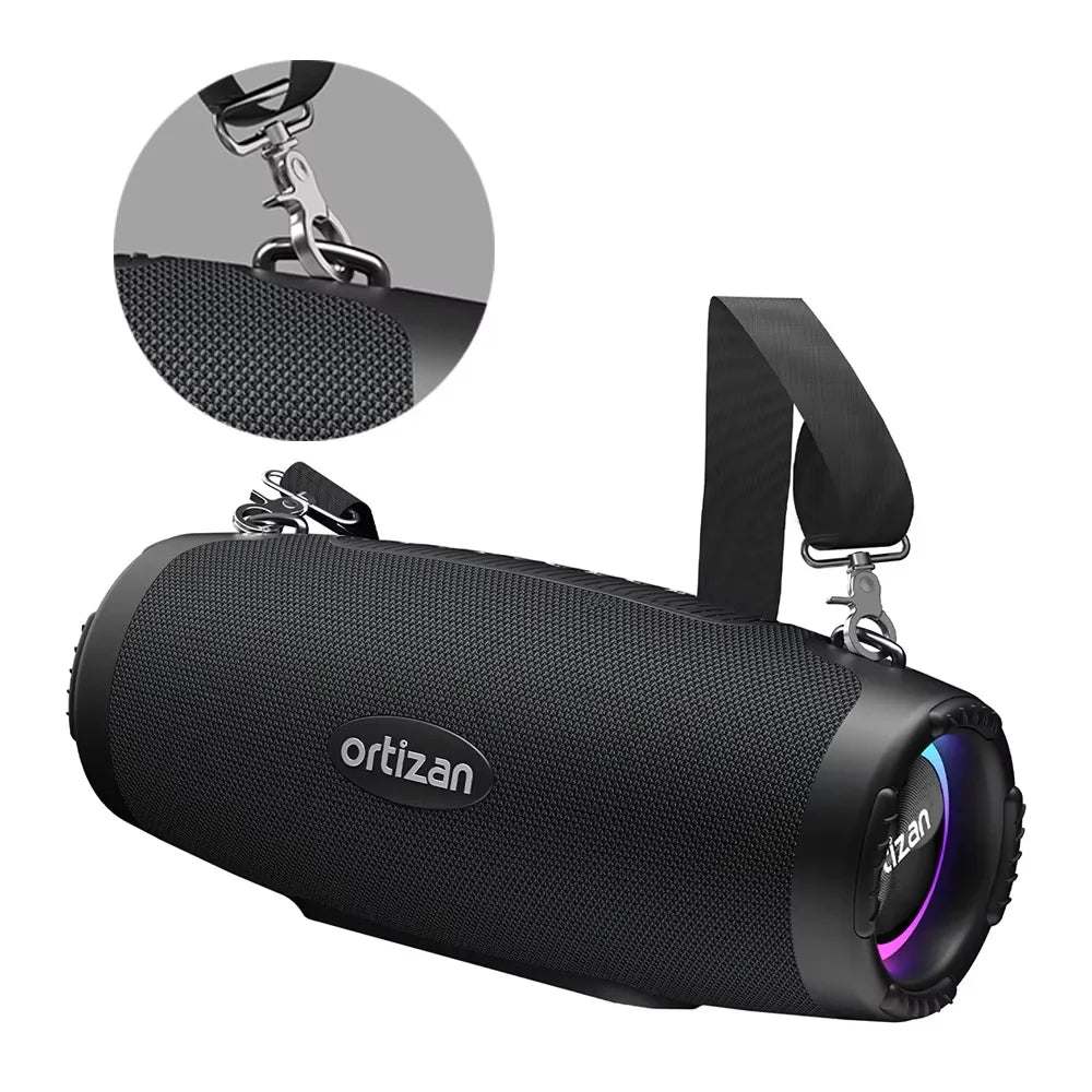 Altavoz Bluetooth 6.0 Ortizan M8, Altavoz Inalámbrico Portátil de 60W con Bajos Intensos, Altavoces Impermeables IPX7, Compatible con Más de 100 Altavoces