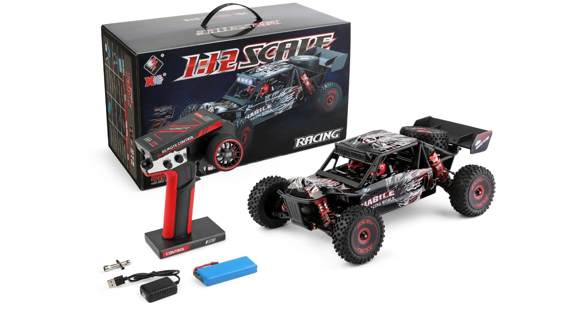 WLtoys 1/12 Autos RC 124017 124007 124016 124020 2.4G de Alta Velocidad   Coche de Carreras a Control Remoto sin Escobillas 4WD 75km/h, Juguete para Niños, Regalo