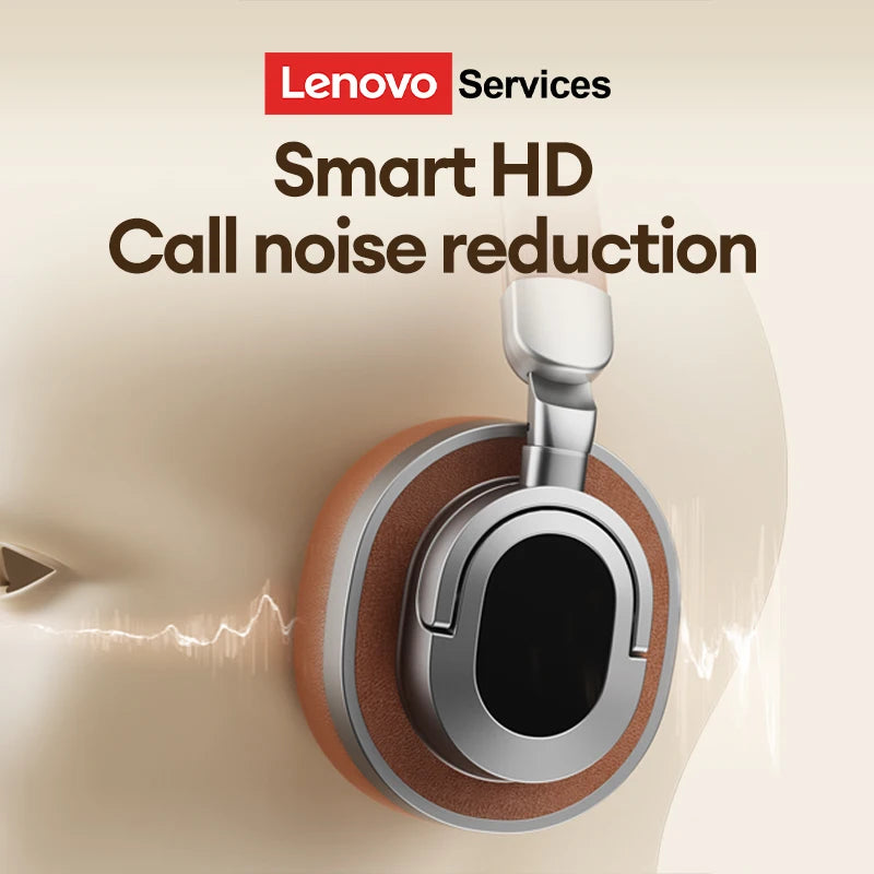 Lenovo LE602 Bluetooth 6,0 auriculares supraaurales sonido estéreo HiFi auriculares de música de moda ENC HD llamada auriculares inalámbricos con cable