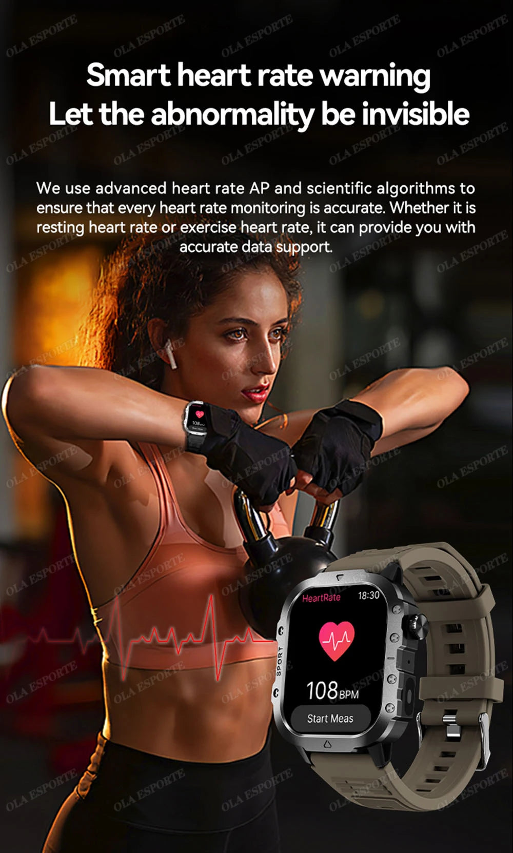 2025 Smartwatch hombres Bluetooth llamada Monitor de salud del ritmo cardíaco AI voz impermeable deporte GPS Tracker reloj inteligente