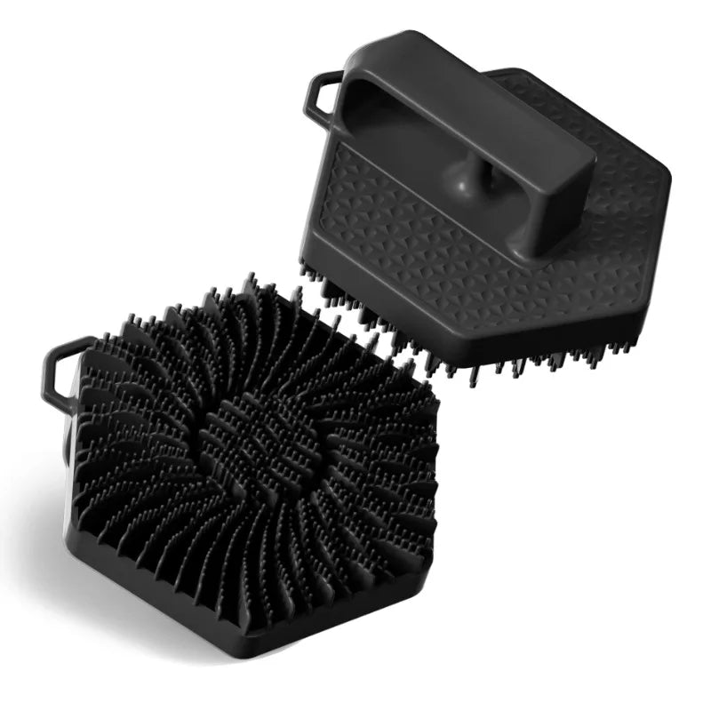 Cepillo de Ducha de Silicona Premium, Cepillo Giratorio para Masaje de Espalda, Cerdas Suaves, Herramienta Multifuncional para Lavar el Cabello y Limpiar el Cuerpo