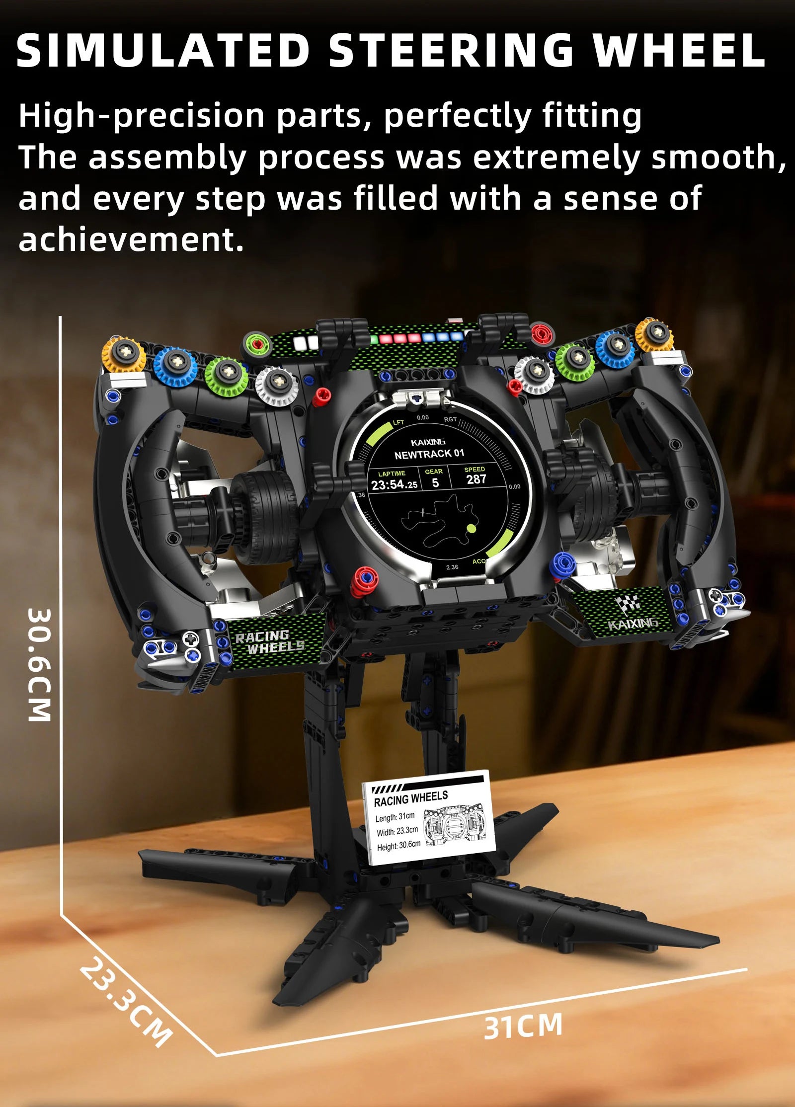 Bloques de Construcción de Volante de Carreras K96253, Modelo MOC DIY, Soporte para Teléfono, Decoración de Escritorio, Regalo Coleccionable para Adultos, Cumpleaños, Festividades