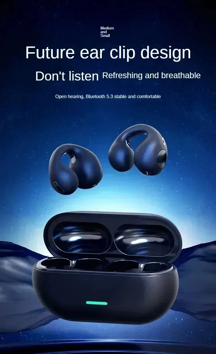 Auriculares Bluetooth 5,3 auriculares inalámbricos de conducción ósea Clip oreja música cancelación de ruido llamada HD auriculares deportivos para juegos